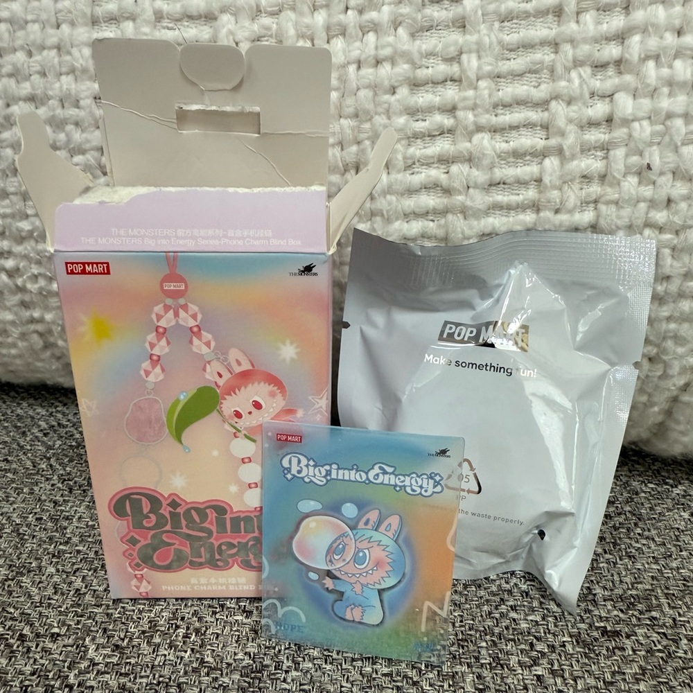 Labubu Big Into Energy Authentic PopMart Phone Charm-Hope